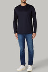 Blue Long-Sleeved Pima Cotton Jersey T-Shirt