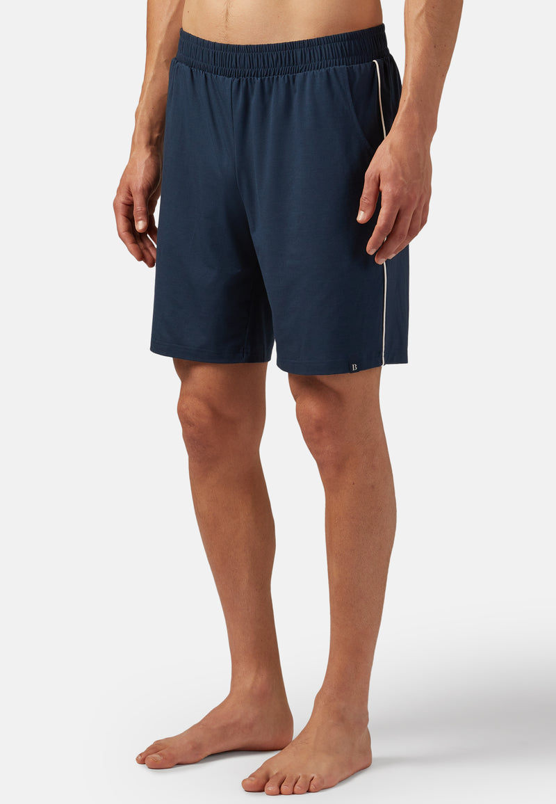 Blue Viscose Blend Pyjama Bermuda Shorts