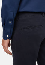 Blue Stretch Cotton Trousers