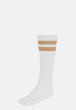White Double Striped Socks In A Cotton Blend