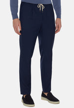 Navy Wool City Trousers