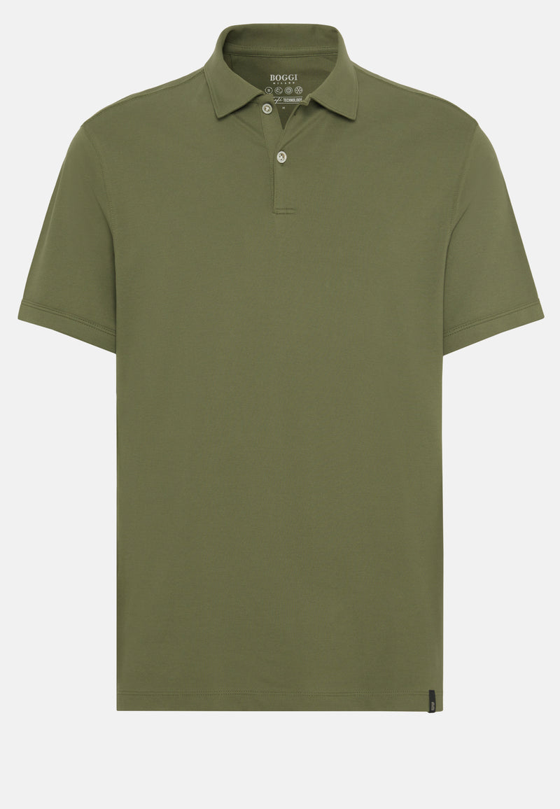 Green High-Performance Pique Polo Shirt