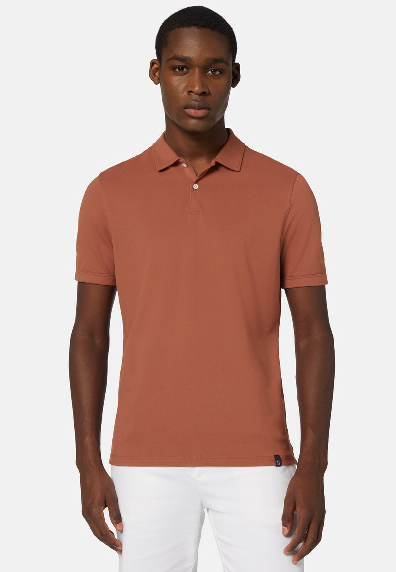 Orange High-Performance Pique Polo Shirt