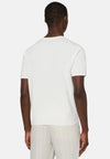 White Cotton Crepe Knit T-Shirt