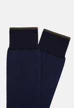 Navy Striped Cotton Socks