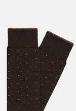 Brown Pinpoint Cotton Socks