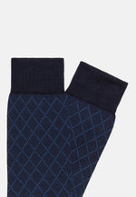 Navy Geometric Pattern Socks