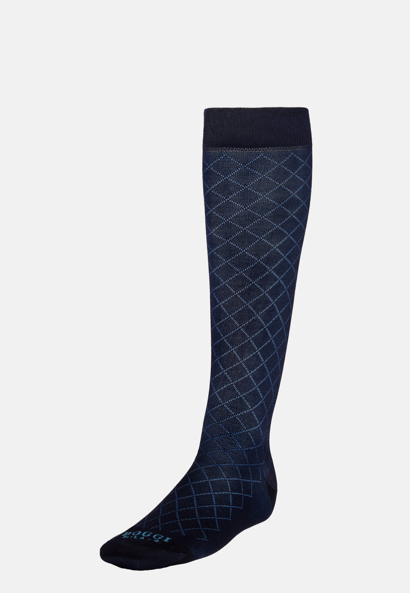 Navy Geometric Pattern Socks