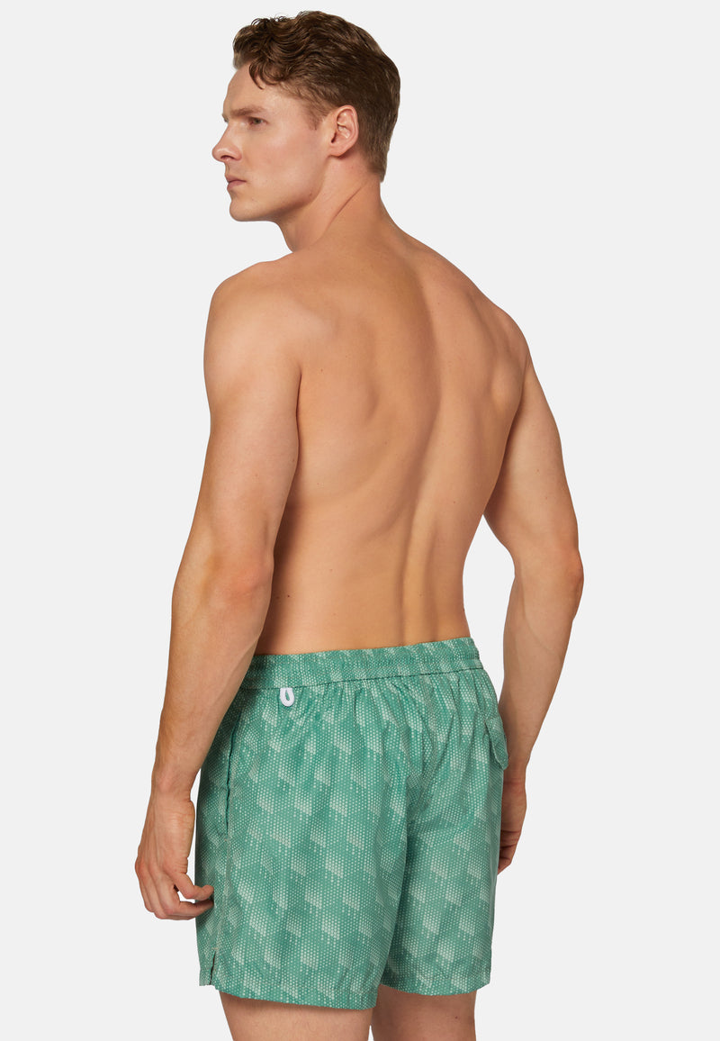 Green Polka Dot Print Swimsuit