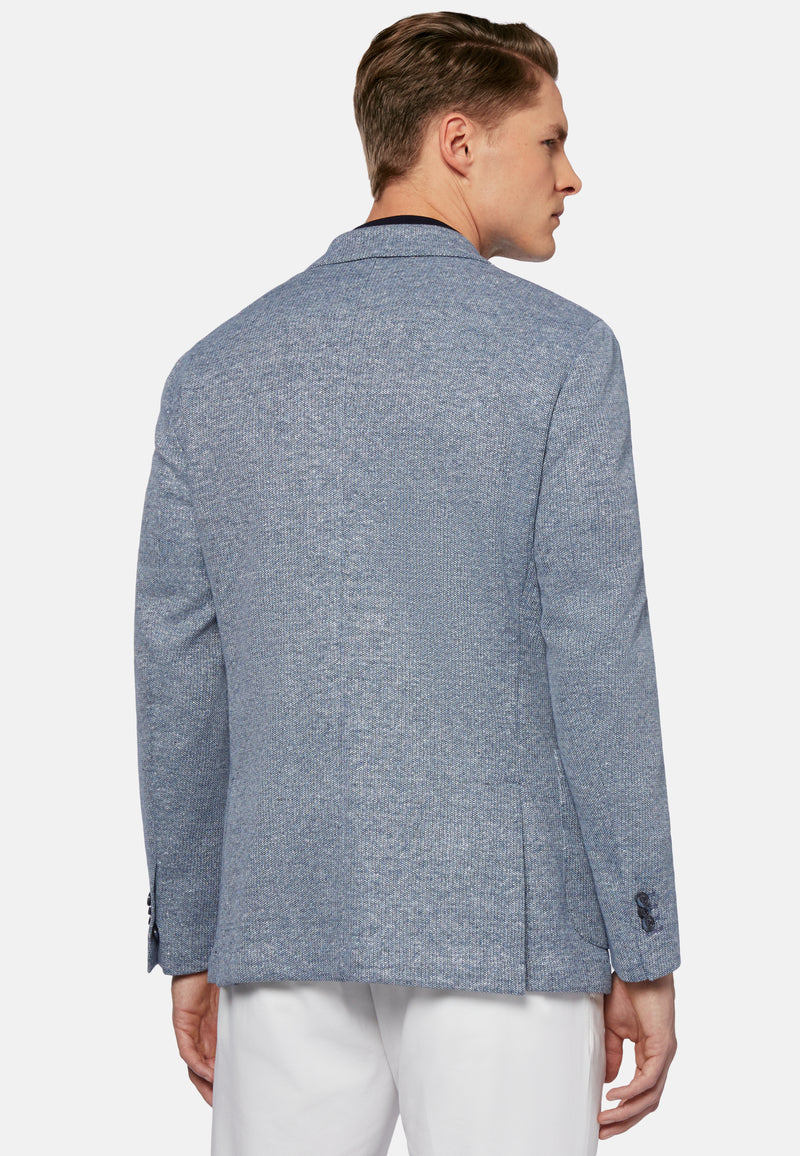 Blue Melange Jersey Jacket