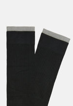Grey Ribbed Pattern Socks
