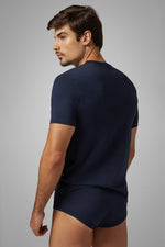 Navy Stretch Cotton Jersey T-Shirt