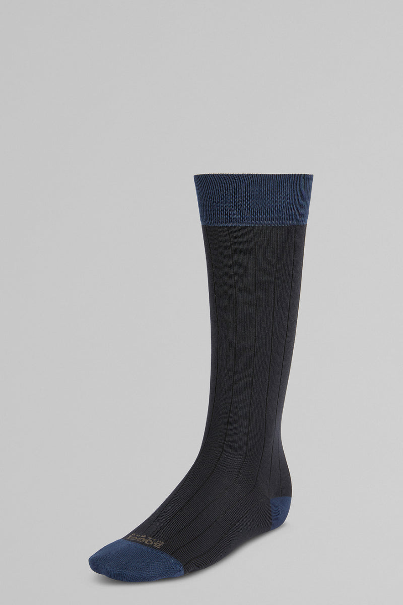 Grey Performance Yarn Ribbed Socks