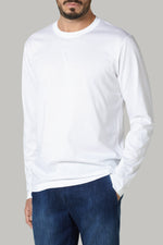 White Long-Sleeved Pima Cotton Jersey T-Shirt