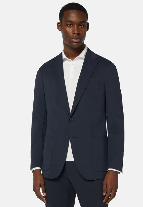 Navy Nylon Stretch B Tech Blazer