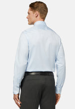 Blue Cotton Slim Fit Shirt