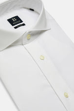 White cotton pin point regular fit shirt