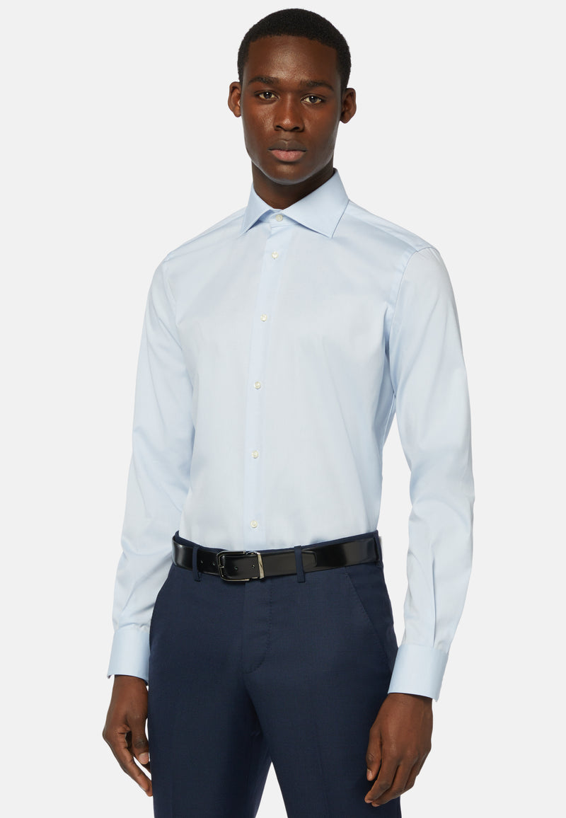 Blue Stretch P.Point Windsor Collar Shirt