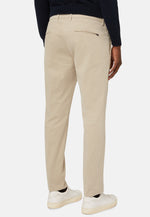 Beige Stretch Cotton Trousers