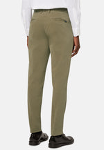 Khaki Stretch Cotton Trousers