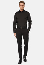 Black Trousers In Stretch Knitted Wool
