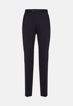 Navy Trousers In Stretch Knitted Wool