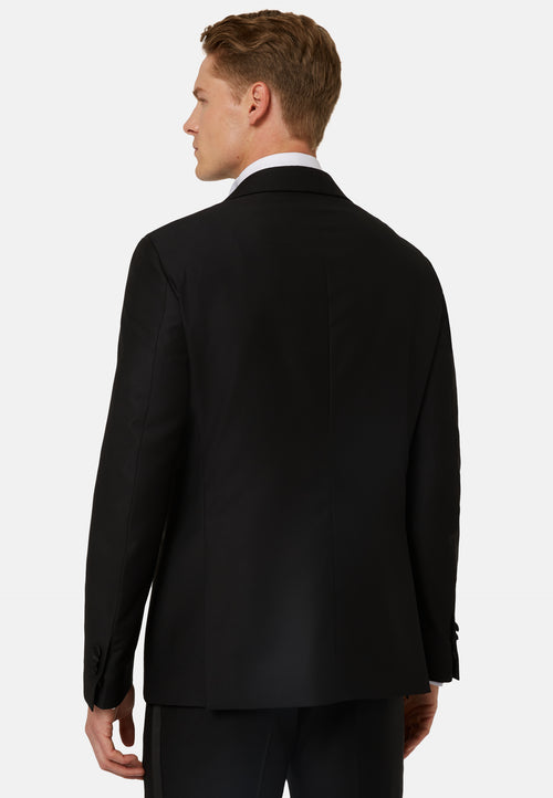 Black Wool Dinner Jacket With Peak Lapels