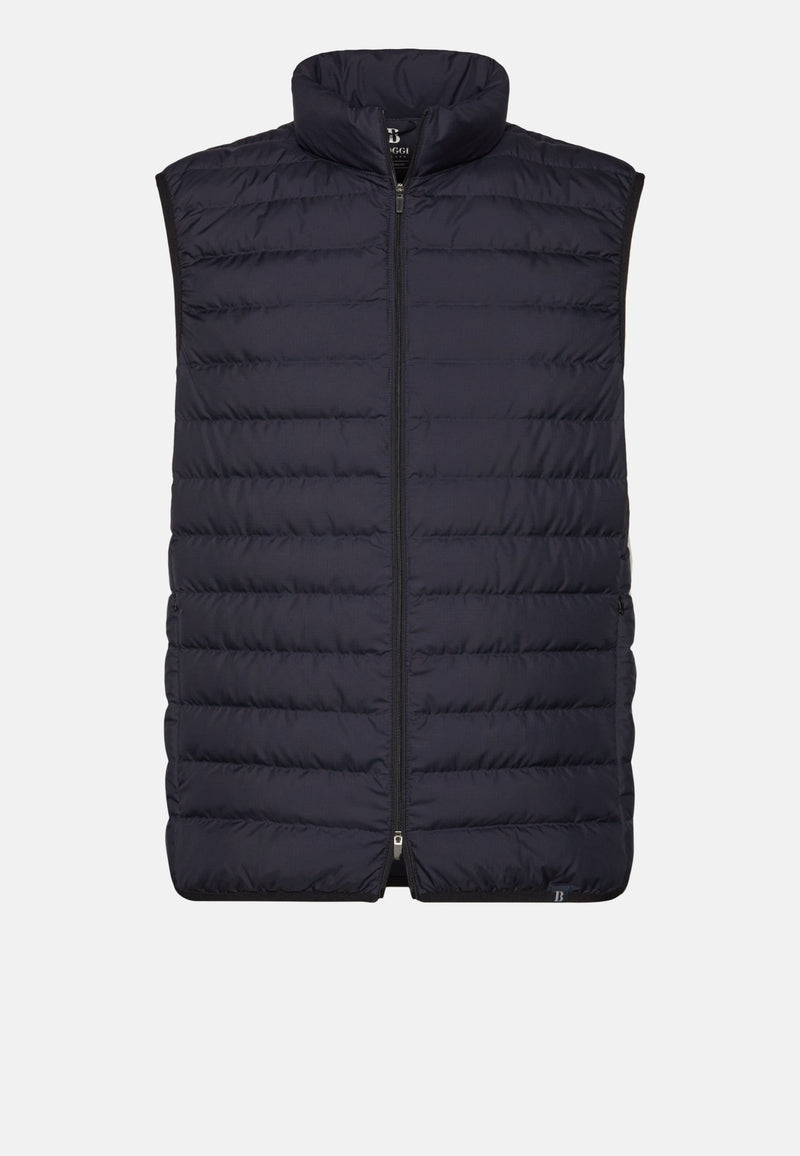 Navy Goose Down Recycled Fabric Waistcoat