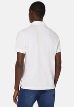 White Regular Fit Cotton Pique Polo Shirt