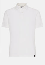 White Regular Fit Cotton Pique Polo Shirt