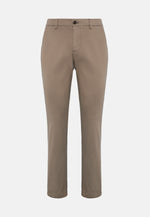 Brown Stretch Cotton/Tencel Trousers