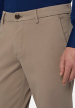 Brown Stretch Cotton/Tencel Trousers