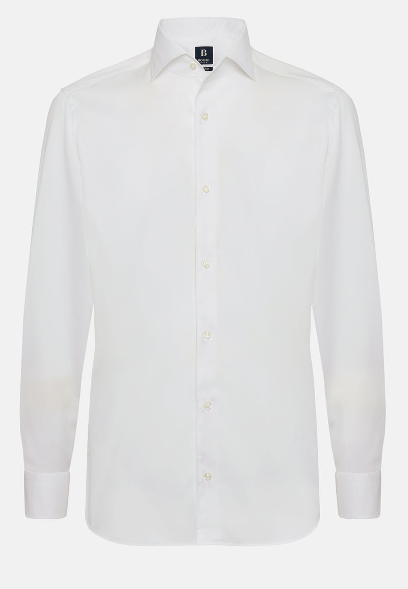 White Pinpoint Cotton Shirt