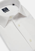 White Slim Fit Pinpoint Cotton Shirt