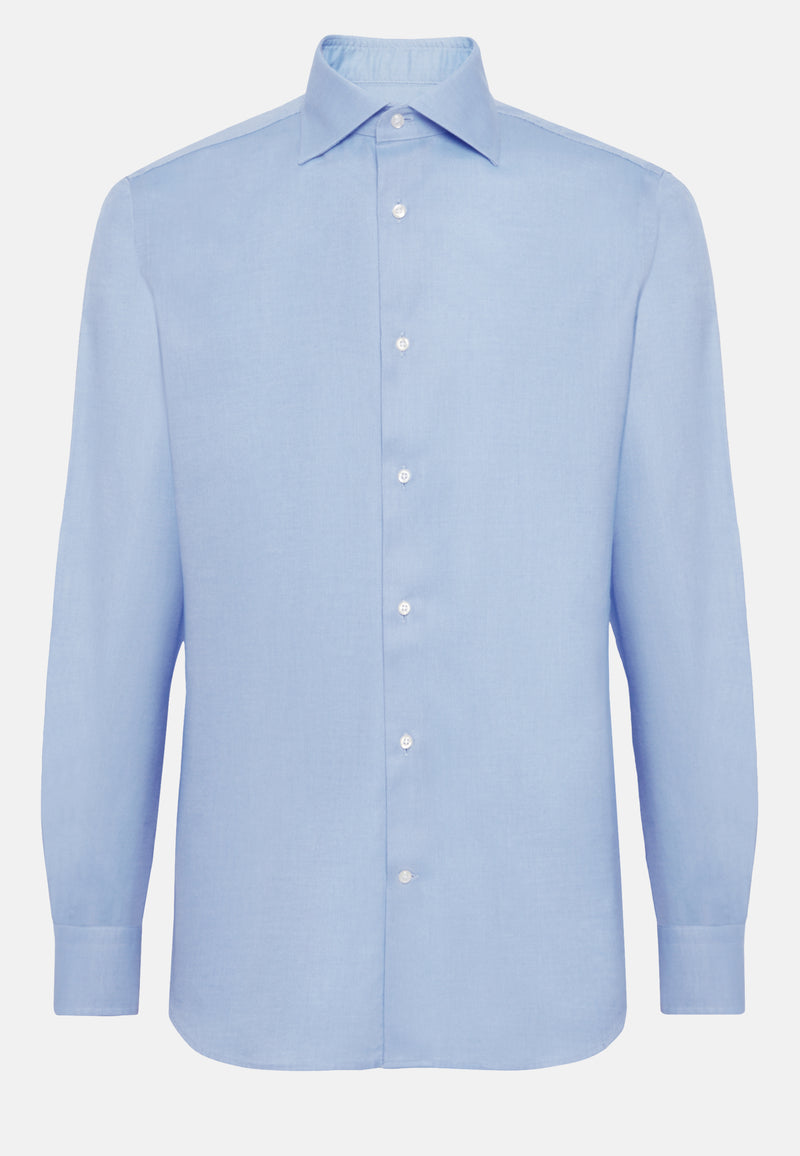 Blue Cotton Dobby Shirt