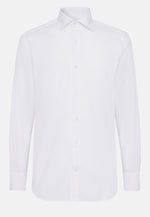 White Slim Cotton Twill Shirt