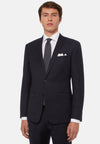 Blue Pin Point Stretch Wool Suit