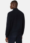 Navy Full Zip Sweatshirt in Technical Cotton
