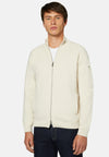 Cream Full Zip Sweatshirt in Technical Cotton