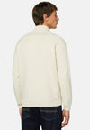 Cream Full Zip Sweatshirt in Technical Cotton