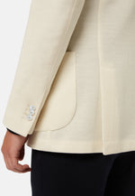 Cream Textured Wool Jersey Jacket