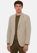 Beige Textured Wool Jersey Jacket