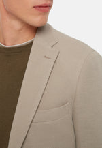 Beige Textured Wool Jersey Jacket