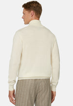 White Merino Wool Polo Neck Jumper