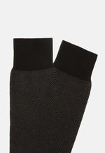 Macro Herringbone pattern Socks in Organic Cotton