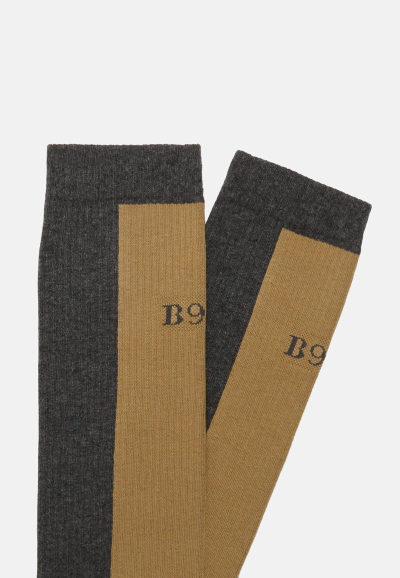 Colour-Blocking Socks in a Cotton Blend