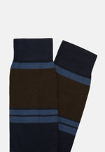 Colour-Blocking Pattern Socks in a Cotton Blend