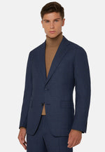 Blue Prince of Wales Check Suit In Super 130 Wool