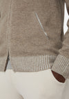 Dove Grey Full-Zip Hooded Jumper In a Cashmere Blend