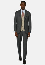 Grey Prince of Wales Check Suit In Pure Wool